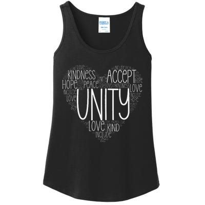 Heart Shaped Words Of Unity Anti Bullying Orange Ladies Essential Tank