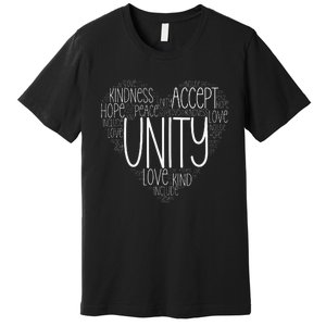 Heart Shaped Words Of Unity Anti Bullying Orange Premium T-Shirt