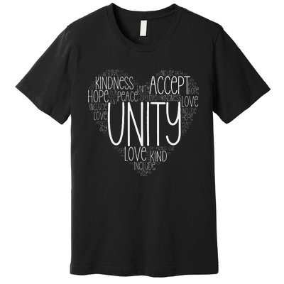 Heart Shaped Words Of Unity Anti Bullying Orange Premium T-Shirt