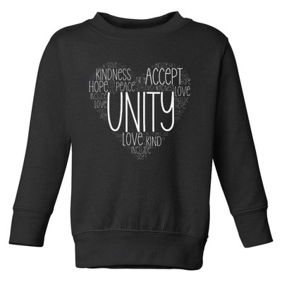 Heart Shaped Words Of Unity Anti Bullying Orange Toddler Sweatshirt