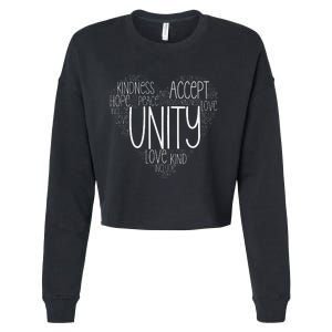 Heart Shaped Words Of Unity Anti Bullying Orange Cropped Pullover Crew