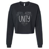 Heart Shaped Words Of Unity Anti Bullying Orange Cropped Pullover Crew