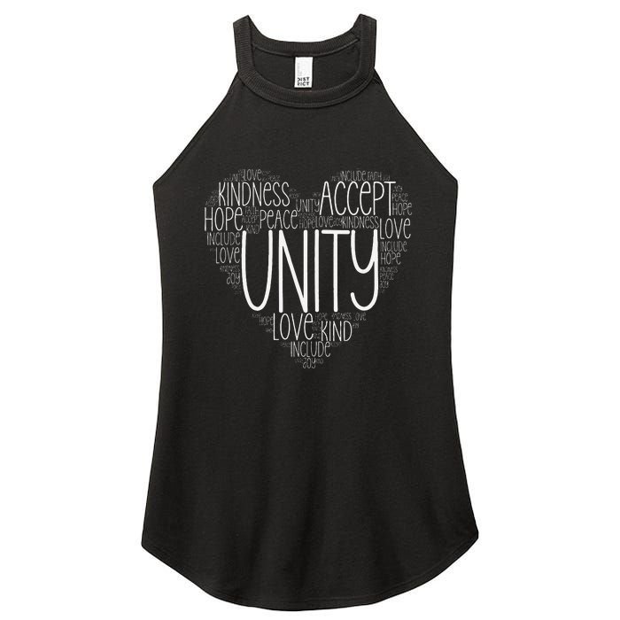 Heart Shaped Words Of Unity Anti Bullying Orange Women's Perfect Tri Rocker Tank