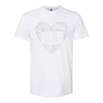 Heart Shaped Words Of Unity Anti Bullying Orange Softstyle CVC T-Shirt