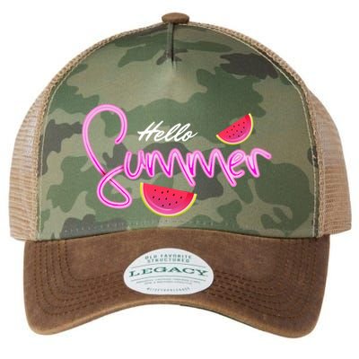 Hello Summer Watermelon Retro Legacy Tie Dye Trucker Hat