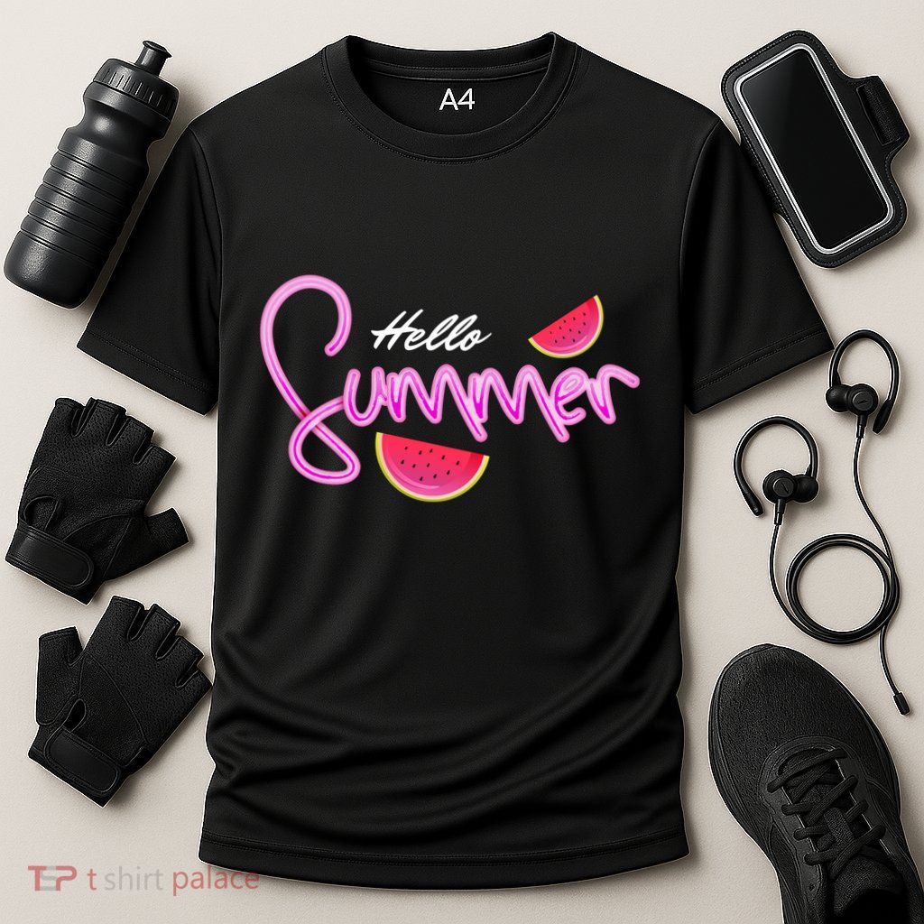 Hello Summer Watermelon Retro Performance Shirt