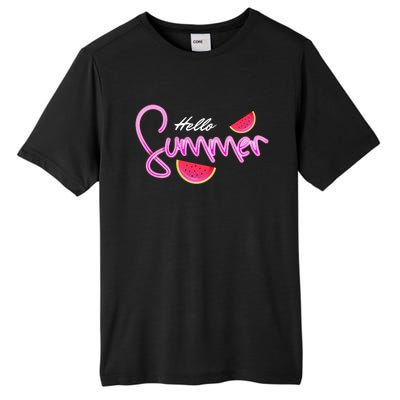 Hello Summer Watermelon Retro Tall Fusion ChromaSoft Performance T-Shirt