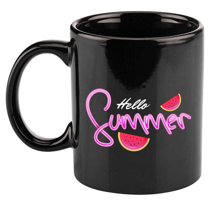 Hello Summer Watermelon Retro 11oz C Handle Ceramic Mug