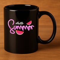 Hello Summer Watermelon Retro 11oz C Handle Ceramic Mug