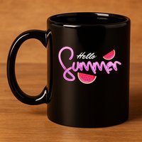 Hello Summer Watermelon Retro 11oz C Handle Ceramic Mug