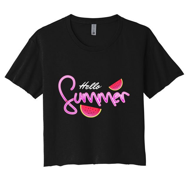 Hello Summer Watermelon Retro Crop Top