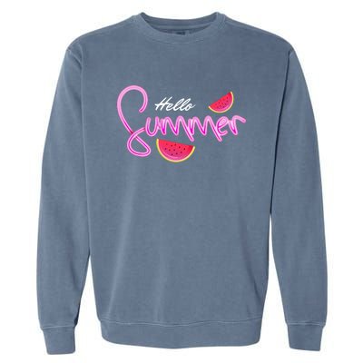 Hello Summer Watermelon Retro Garment-Dyed Sweatshirt