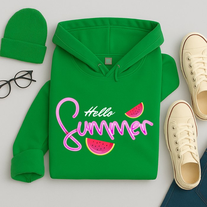 Hello Summer Watermelon Retro Hoodie