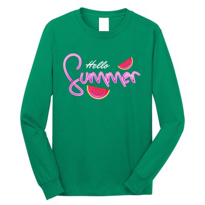 Hello Summer Watermelon Retro Long Sleeve Shirt