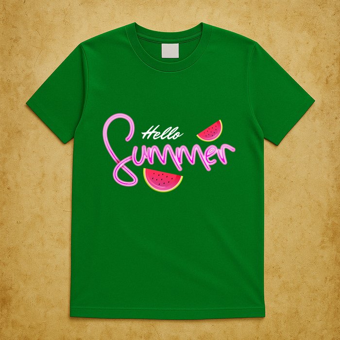 Hello Summer Watermelon Retro T-Shirt