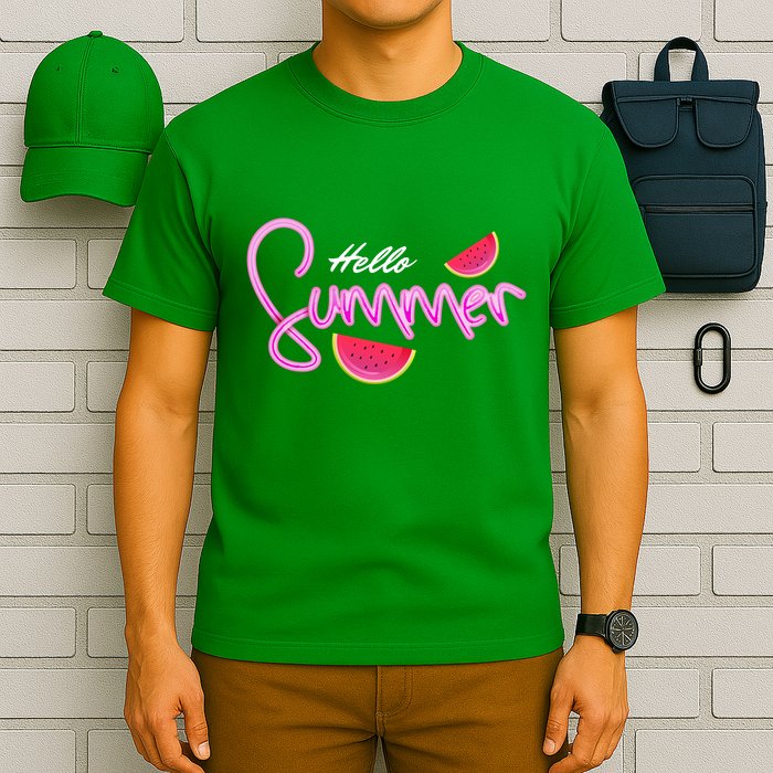 Hello Summer Watermelon Retro T-Shirt