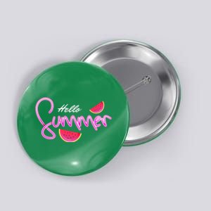 Hello Summer Watermelon Retro Button