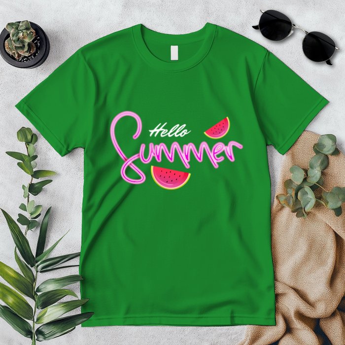 Hello Summer Watermelon Retro Premium T-Shirt