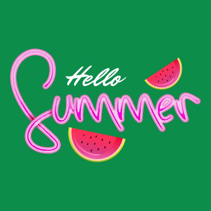 Hello Summer Watermelon Retro Premium T-Shirt