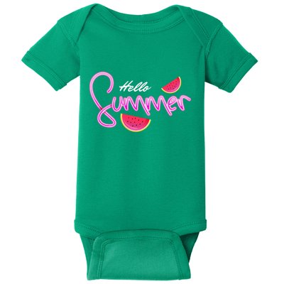 Hello Summer Watermelon Retro Baby Bodysuit