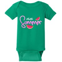 Hello Summer Watermelon Retro Baby Bodysuit