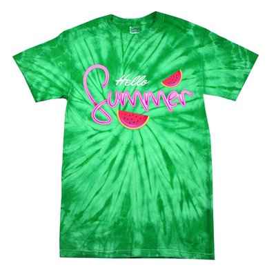 Hello Summer Watermelon Retro Tie-Dye T-Shirt