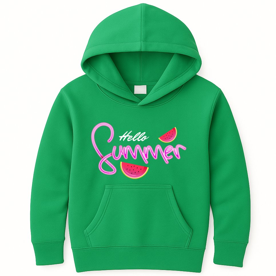 Hello Summer Watermelon Retro Kids Hoodie