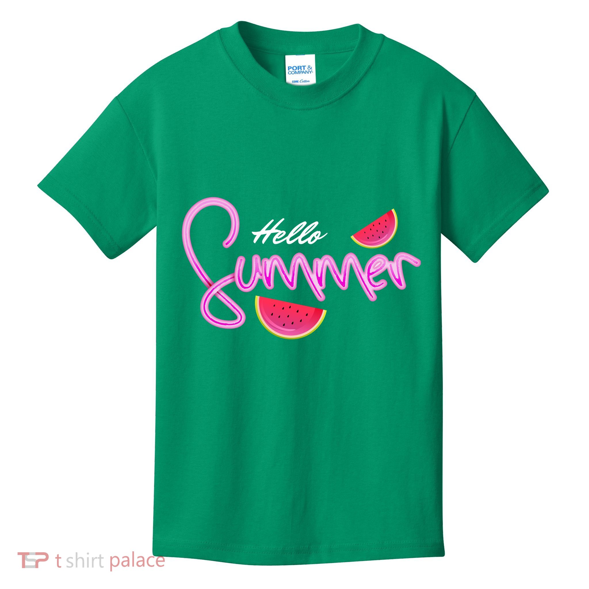 Hello Summer Watermelon Retro Kids T-Shirt