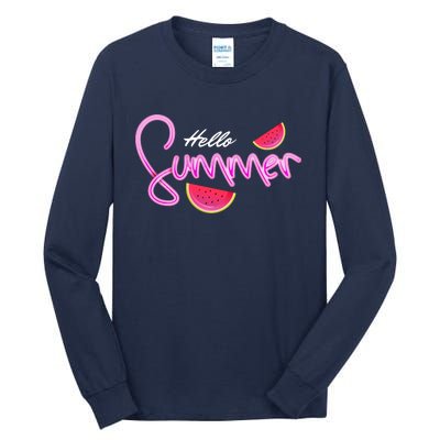 Hello Summer Watermelon Retro Tall Long Sleeve T-Shirt