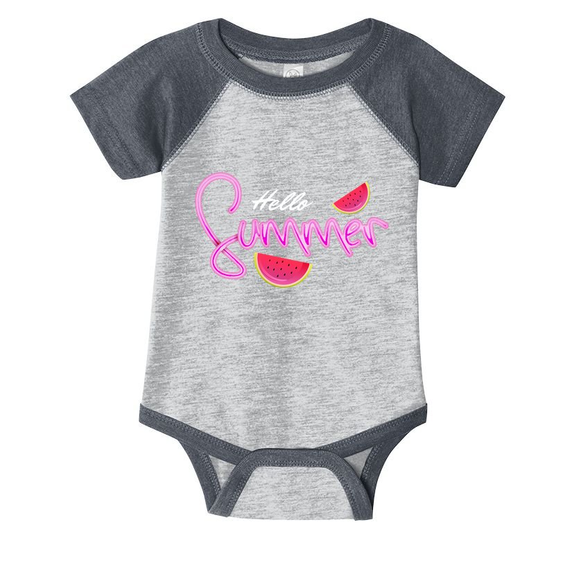 Hello Summer Watermelon Retro Infant Baby Jersey Bodysuit