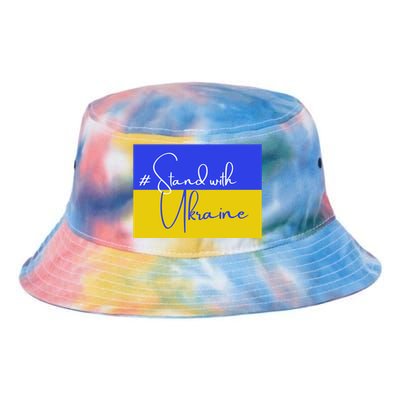 Hashtag Stand With Ukraine Flag Tie Dye Newport Bucket Hat