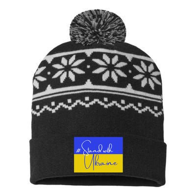 Hashtag Stand With Ukraine Flag USA-Made Snowflake Beanie