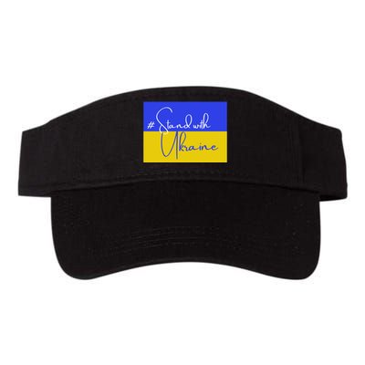 Hashtag Stand With Ukraine Flag Valucap Bio-Washed Visor