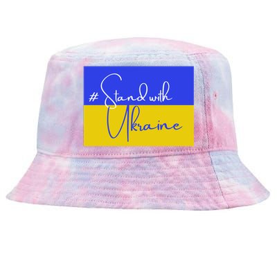 Hashtag Stand With Ukraine Flag Tie-Dyed Bucket Hat