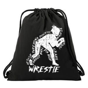 High School Wrestling Mom Dad Gift for Girl Wrestling Drawstring Bag