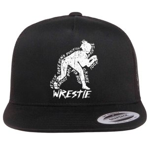 High School Wrestling Mom Dad Gift for Girl Wrestling Flat Bill Trucker Hat