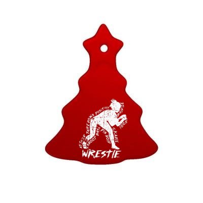 High School Wrestling Mom Dad Gift for Girl Wrestling Ceramic Tree Ornament