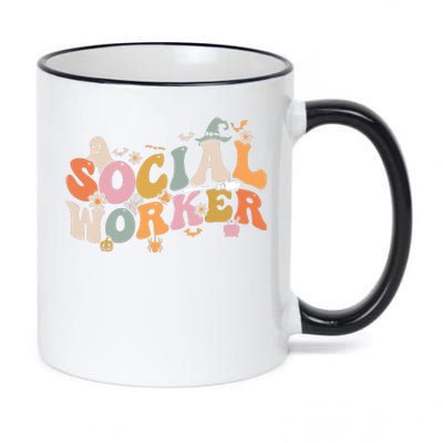 Halloween Social Worker Spooky Ghost Spooky Season 11oz Black Color Changing Mug