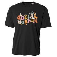 Halloween Social Worker Spooky Ghost Spooky Season Cooling Performance Crew T-Shirt