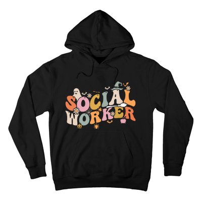 Halloween Social Worker Spooky Ghost Spooky Season Hoodie