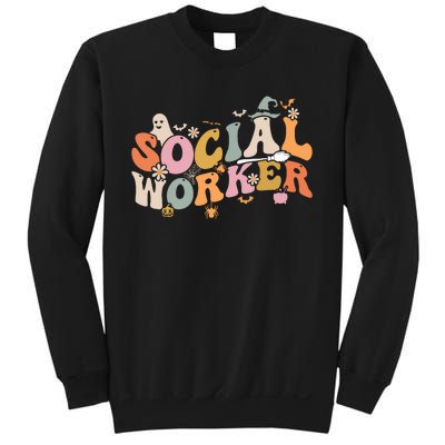 Halloween Social Worker Spooky Ghost Spooky Season Sweatshirt