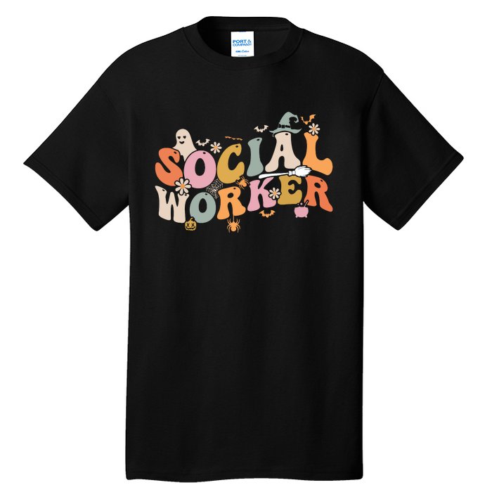 Halloween Social Worker Spooky Ghost Spooky Season Tall T-Shirt