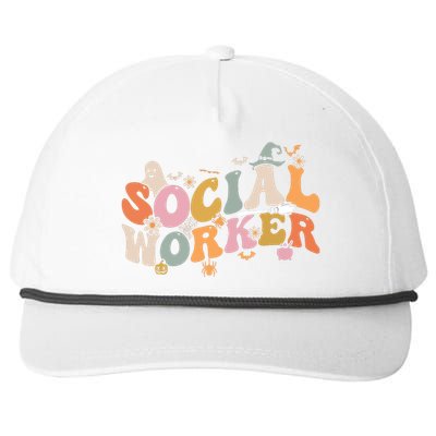 Halloween Social Worker Spooky Ghost Spooky Season Snapback Five-Panel Rope Hat