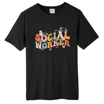 Halloween Social Worker Spooky Ghost Spooky Season Tall Fusion ChromaSoft Performance T-Shirt