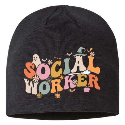 Halloween Social Worker Spooky Ghost Spooky Season Sustainable Beanie