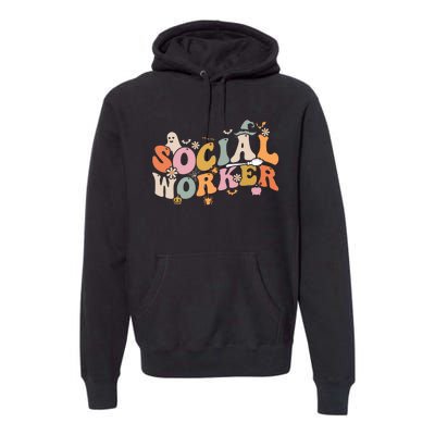 Halloween Social Worker Spooky Ghost Spooky Season Premium Hoodie