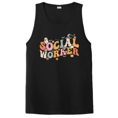 Halloween Social Worker Spooky Ghost Spooky Season PosiCharge Competitor Tank