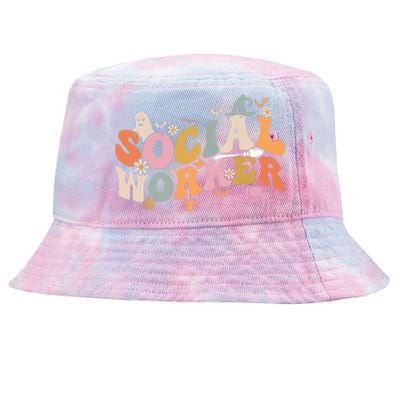 Halloween Social Worker Spooky Ghost Spooky Season Tie-Dyed Bucket Hat