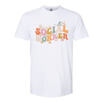 Halloween Social Worker Spooky Ghost Spooky Season Softstyle CVC T-Shirt