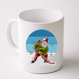 Hockey Santa Winter Sunset Peppermint Candy Hockey Stick Cool Gift Coffee Mug